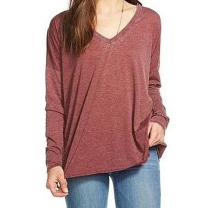 NWT Chaser V-Neck Tulip Back Pullover  Tent Open Back Woman’s L/S shirt green